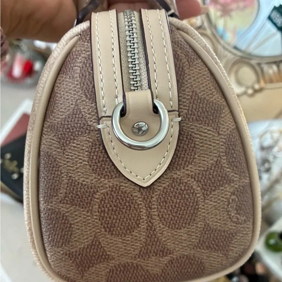 Coach Tan and Brown Signature Satchel MINI - Picture 12 of 15